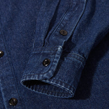 Load image into Gallery viewer, every day stonewashed thick denim shirt  sleeve detail
