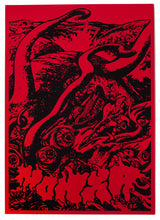 Load image into Gallery viewer, space eaters poster / black on red
