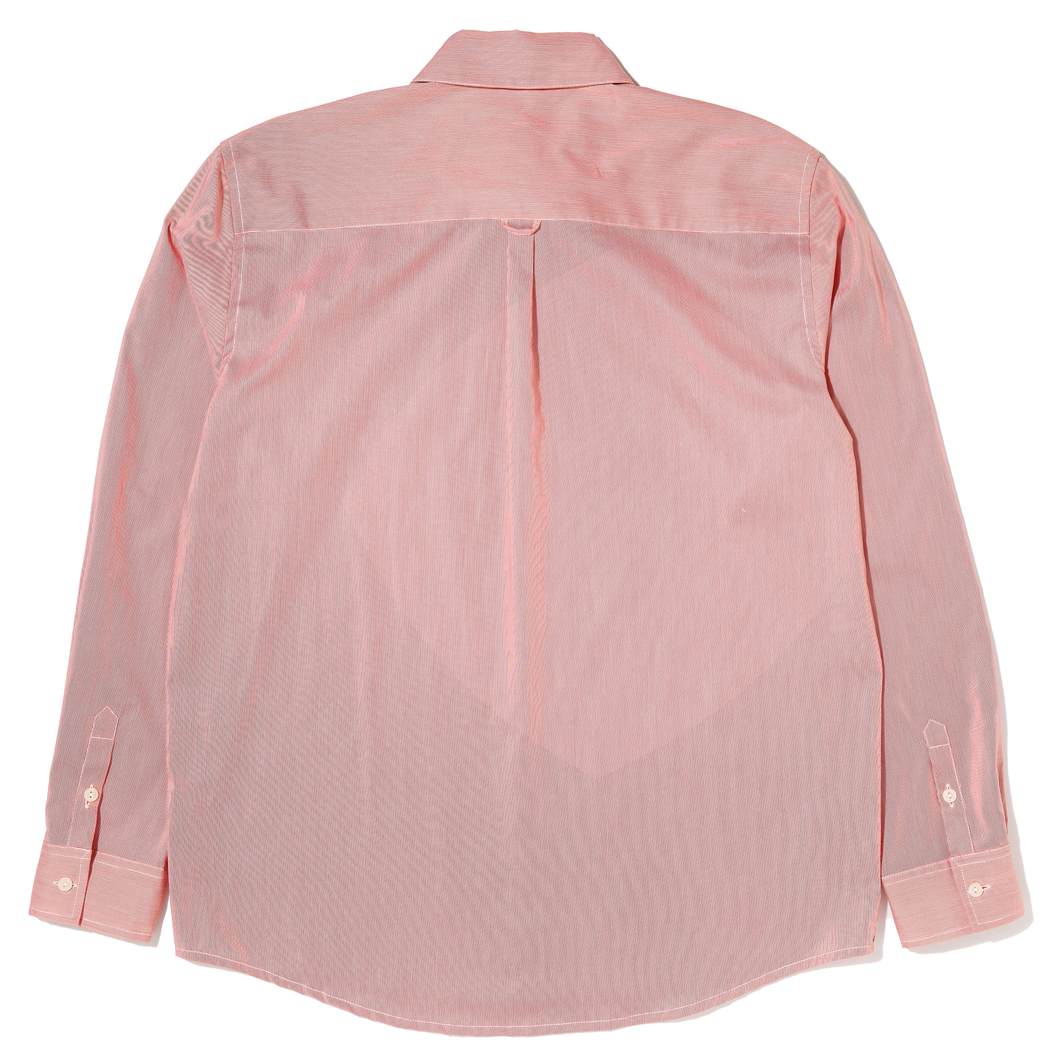 striped label shirt (red)