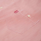 striped label shirt (red)