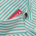 striped label shirt (green)