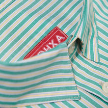 Load image into Gallery viewer, striped label shirt (green)
