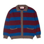 striped cardigan (blue / burgundy)