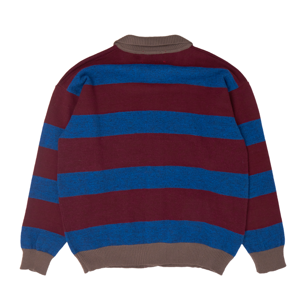 striped cardigan (blue / burgundy)