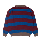 striped cardigan (blue / burgundy)