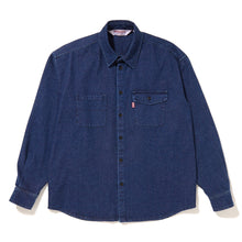 Load image into Gallery viewer, every day stonewashed thick denim shirt Front
