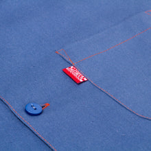 Load image into Gallery viewer, depressed tulips upcycled lapel shirt / steel blue
