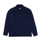 pintuck lapel shirt / navy blue