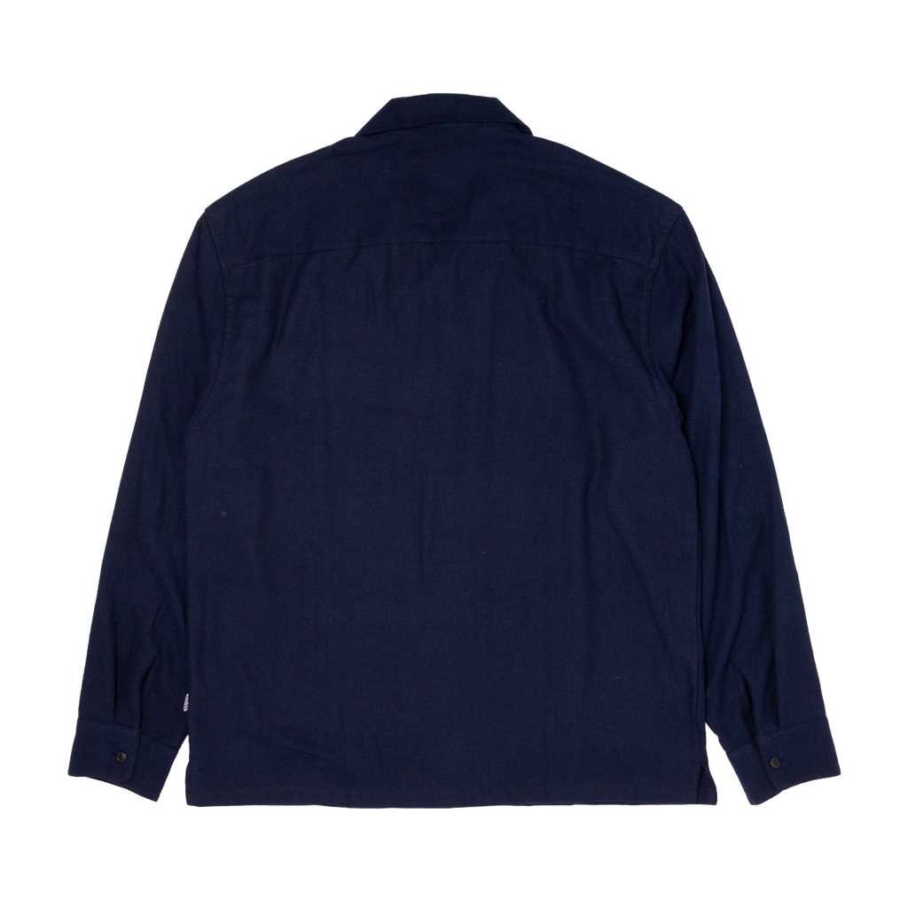 pintuck lapel shirt / navy blue