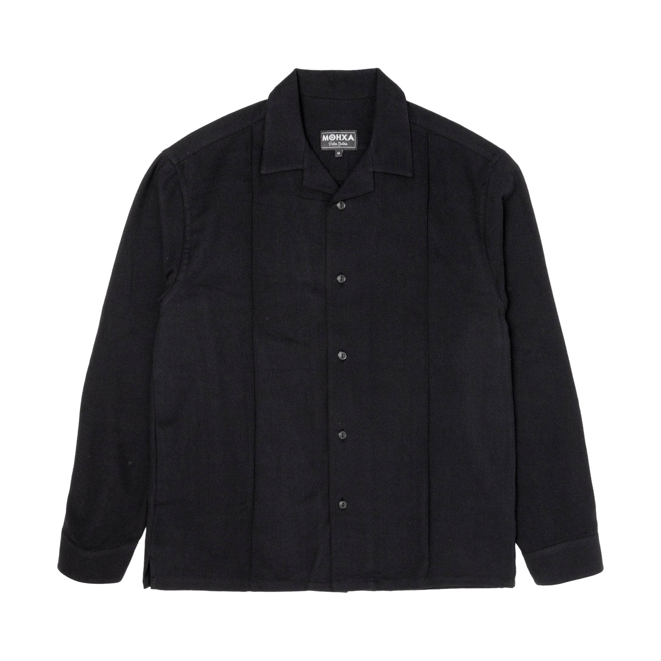 pintuck lapel shirt / noise black