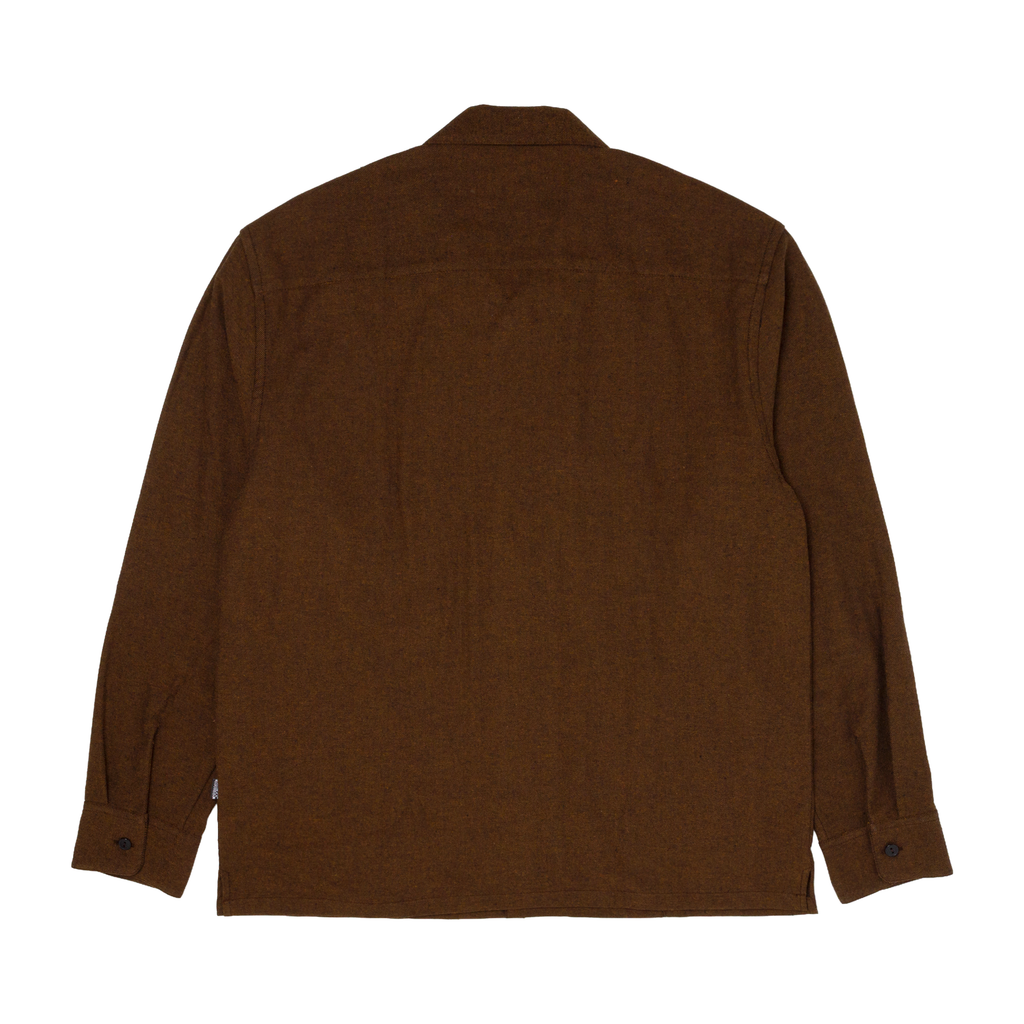 pintuck lapel shirt / noise brown