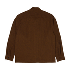 pintuck lapel shirt / noise brown