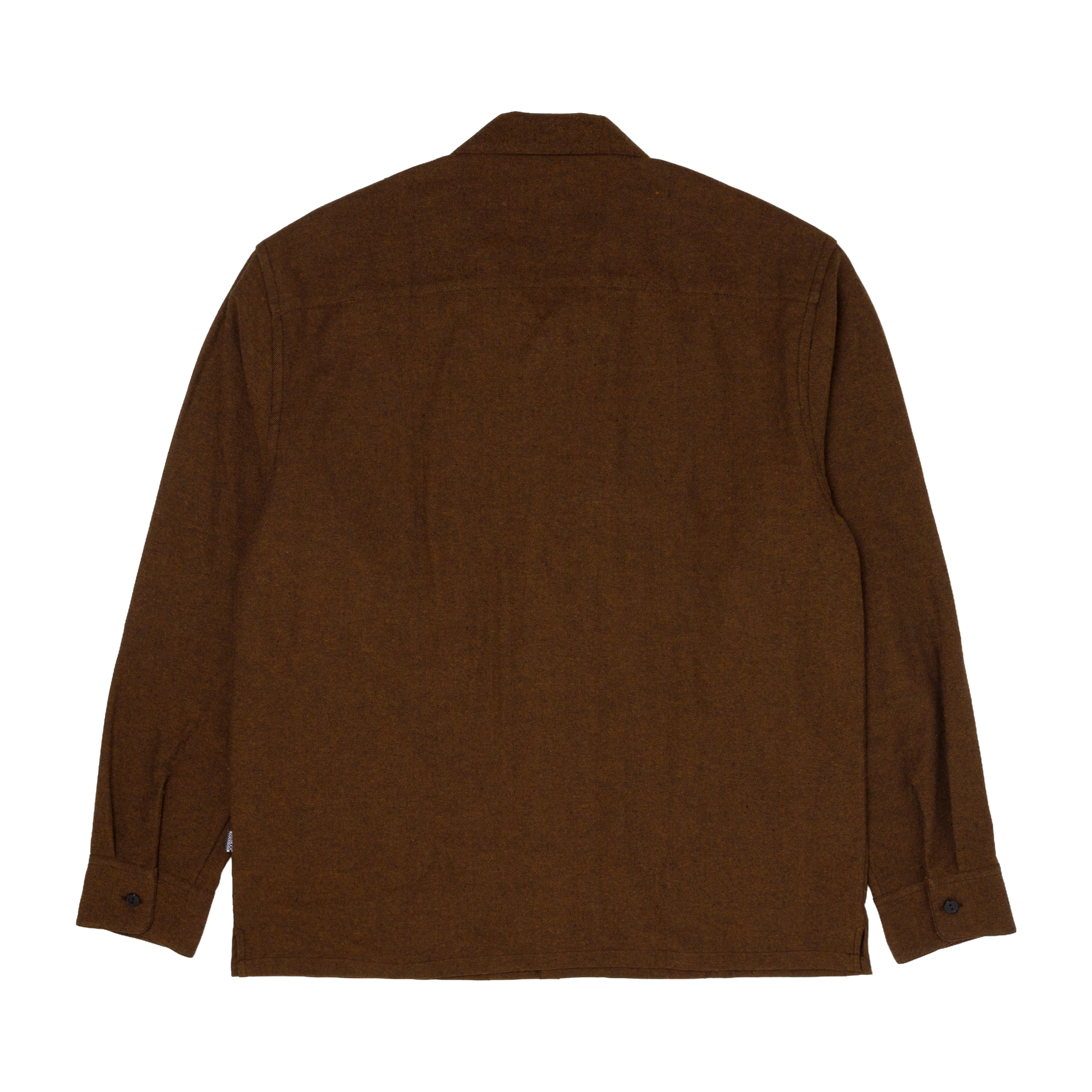pintuck lapel shirt / noise brown