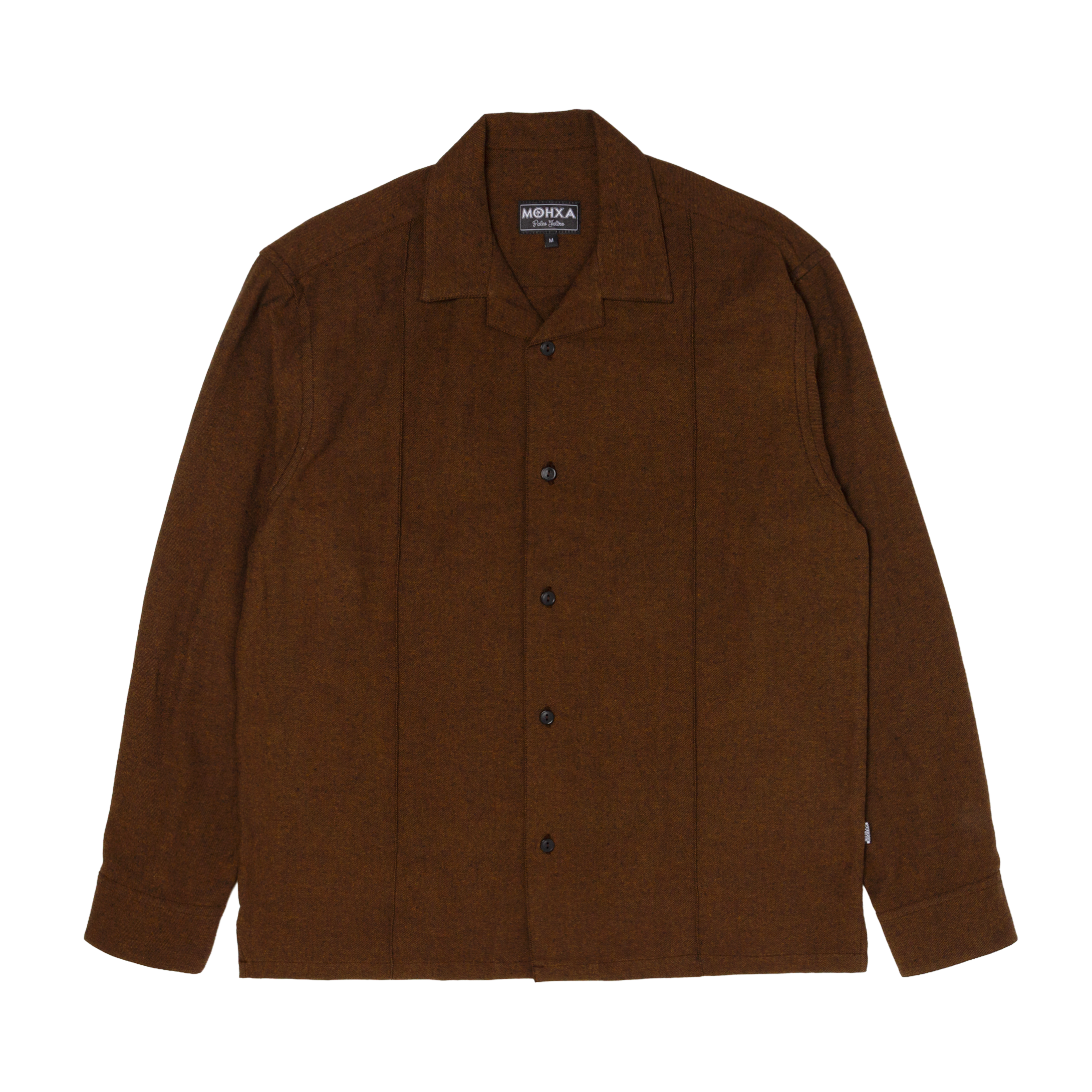 pintuck lapel shirt / noise brown