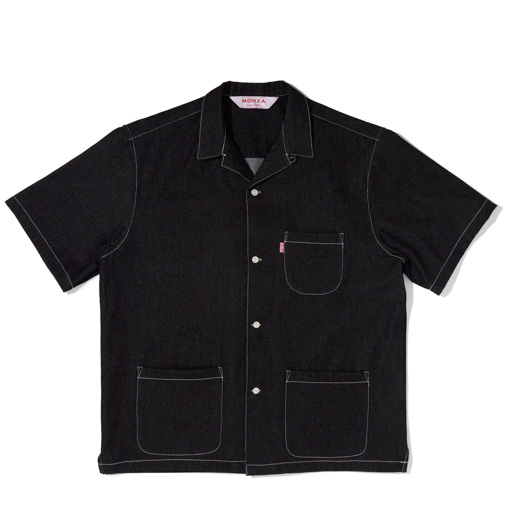 black denim multitasker lapel shirt