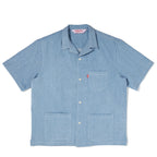 light blue denim multitasker lapel shirt