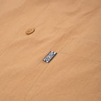 crinkle camel round lapel shirt