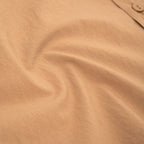 crinkle camel round lapel shirt