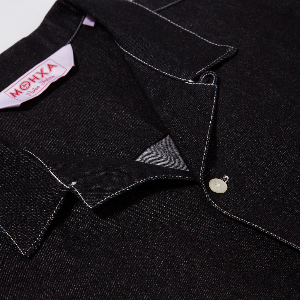 black denim multitasker lapel shirt