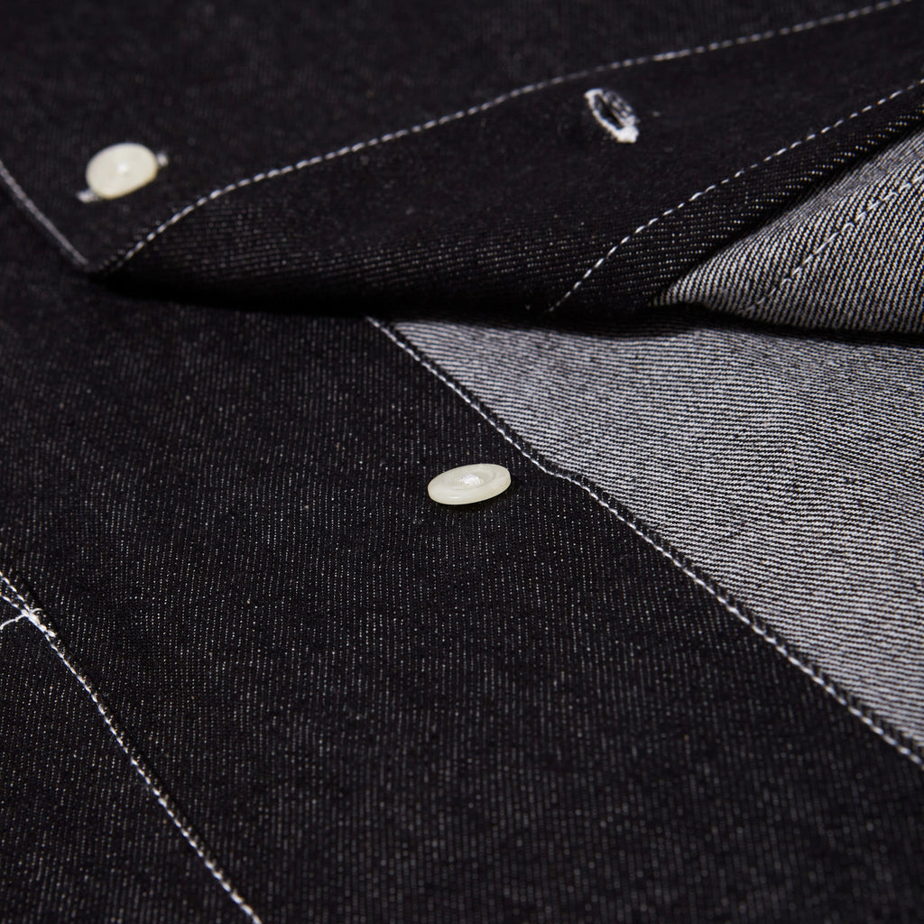 black denim multitasker lapel shirt