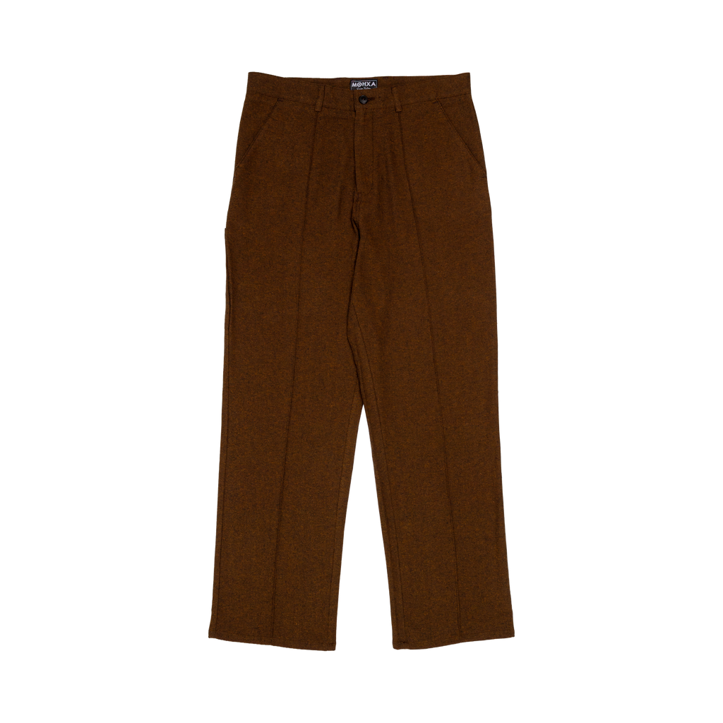 pintuck pants / noise brown