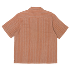 jacquard stripe lapel shirt / brown
