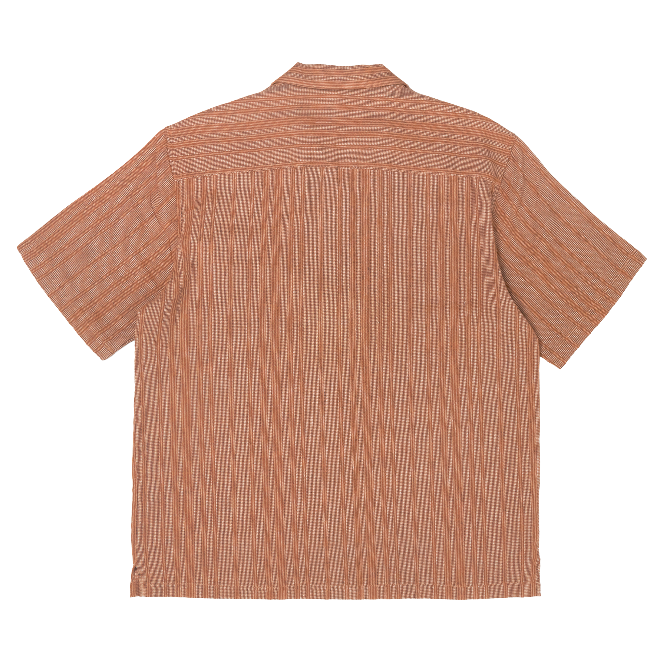 jacquard stripe lapel shirt / brown