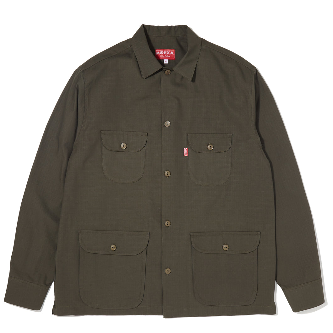 ripstop multitasker lapel overshirt (olive)