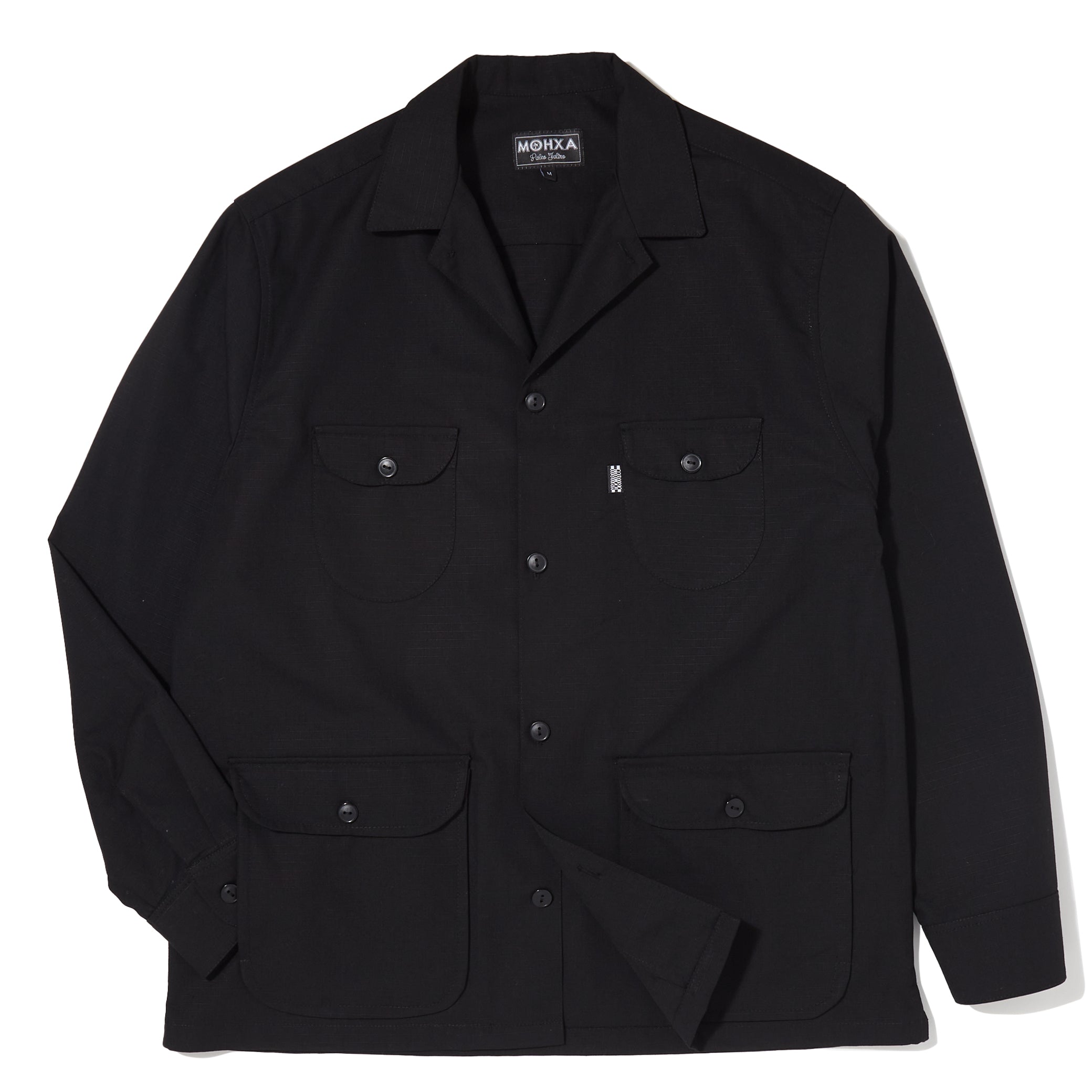 ripstop multitasker lapel overshirt (black)