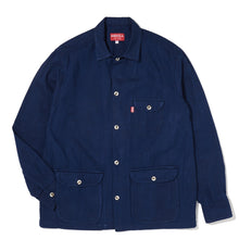 Load image into Gallery viewer, vintage denim multitasker lapel overshirt / indigo
