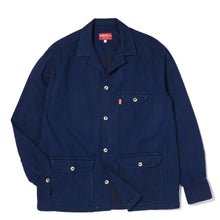 Load image into Gallery viewer, vintage denim multitasker lapel overshirt / indigo
