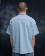 light blue denim multitasker lapel shirt