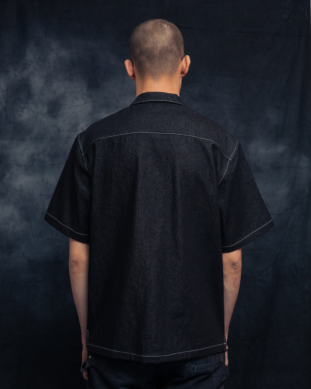 black denim multitasker lapel shirt