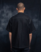 Load image into Gallery viewer, black denim multitasker lapel shirt [preorder]
