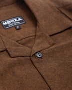pintuck lapel shirt / noise brown