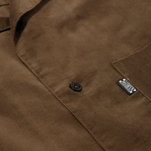 Load image into Gallery viewer, labrador upcycled lapel corduroy shirt / olive
