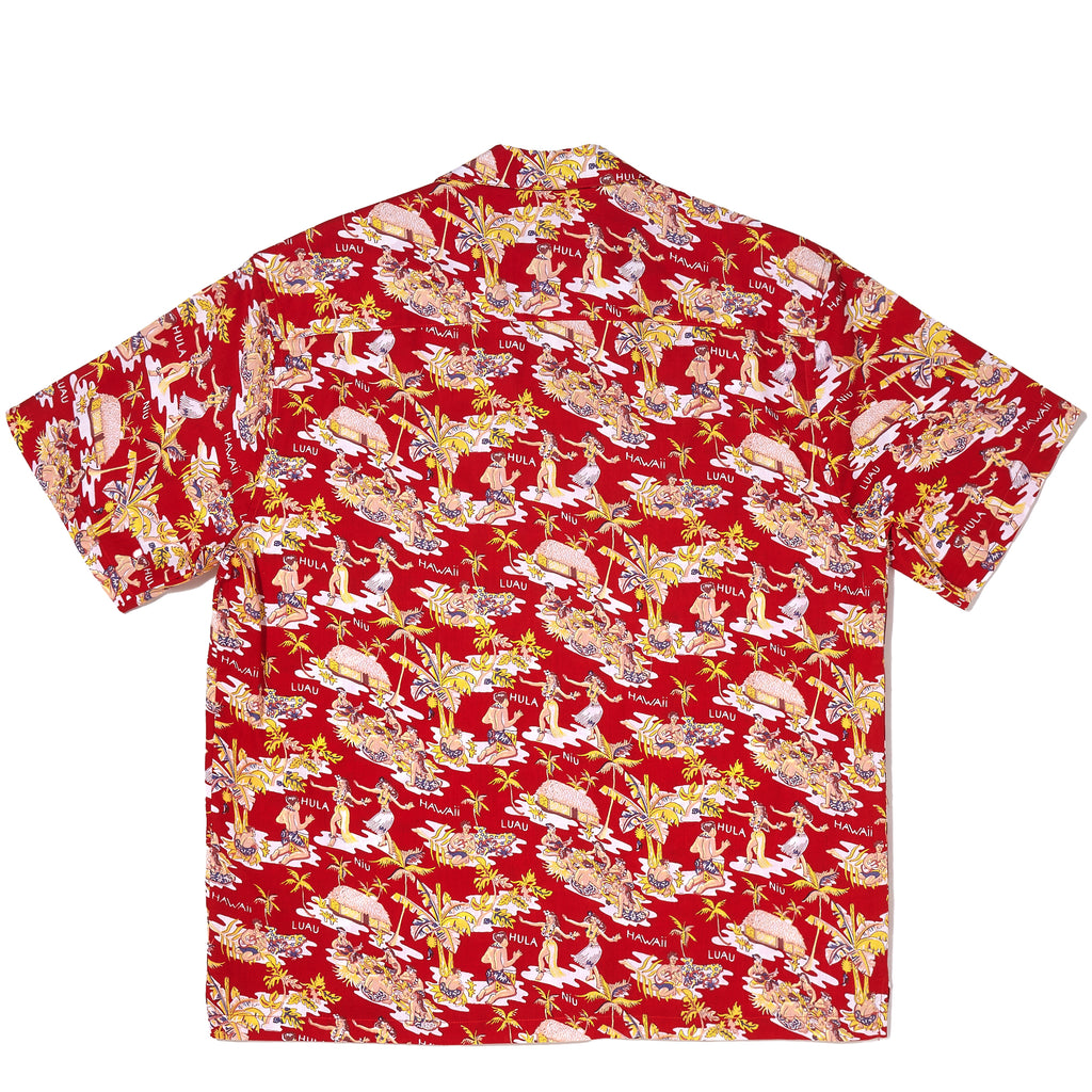 luau lapel shirt (red)