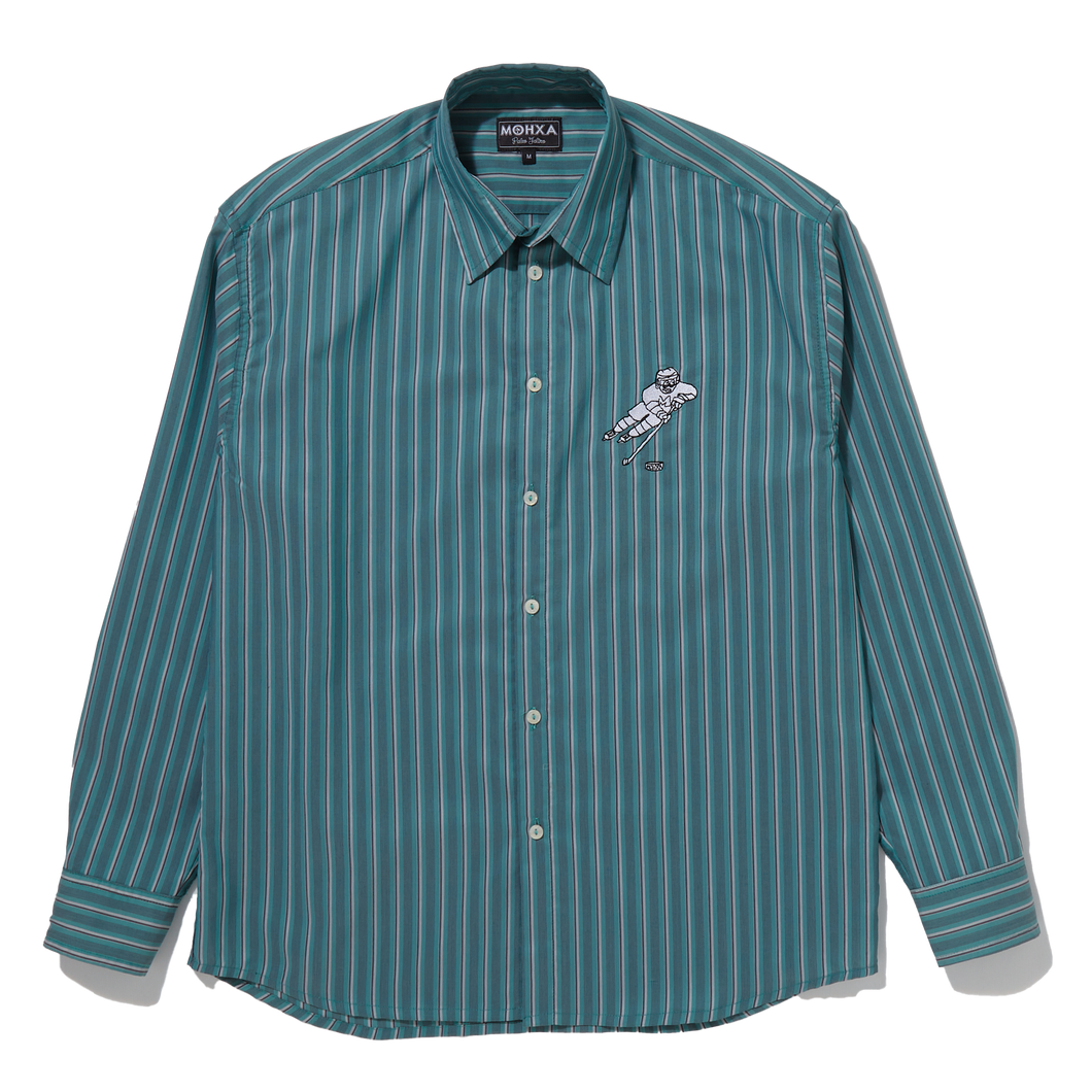 rooker striped everyday shirt (green)