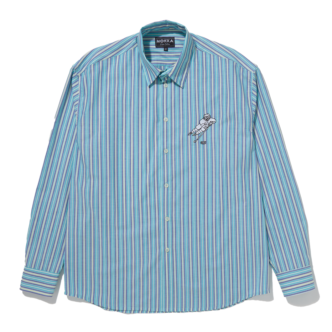 rooker striped everyday shirt (blue)