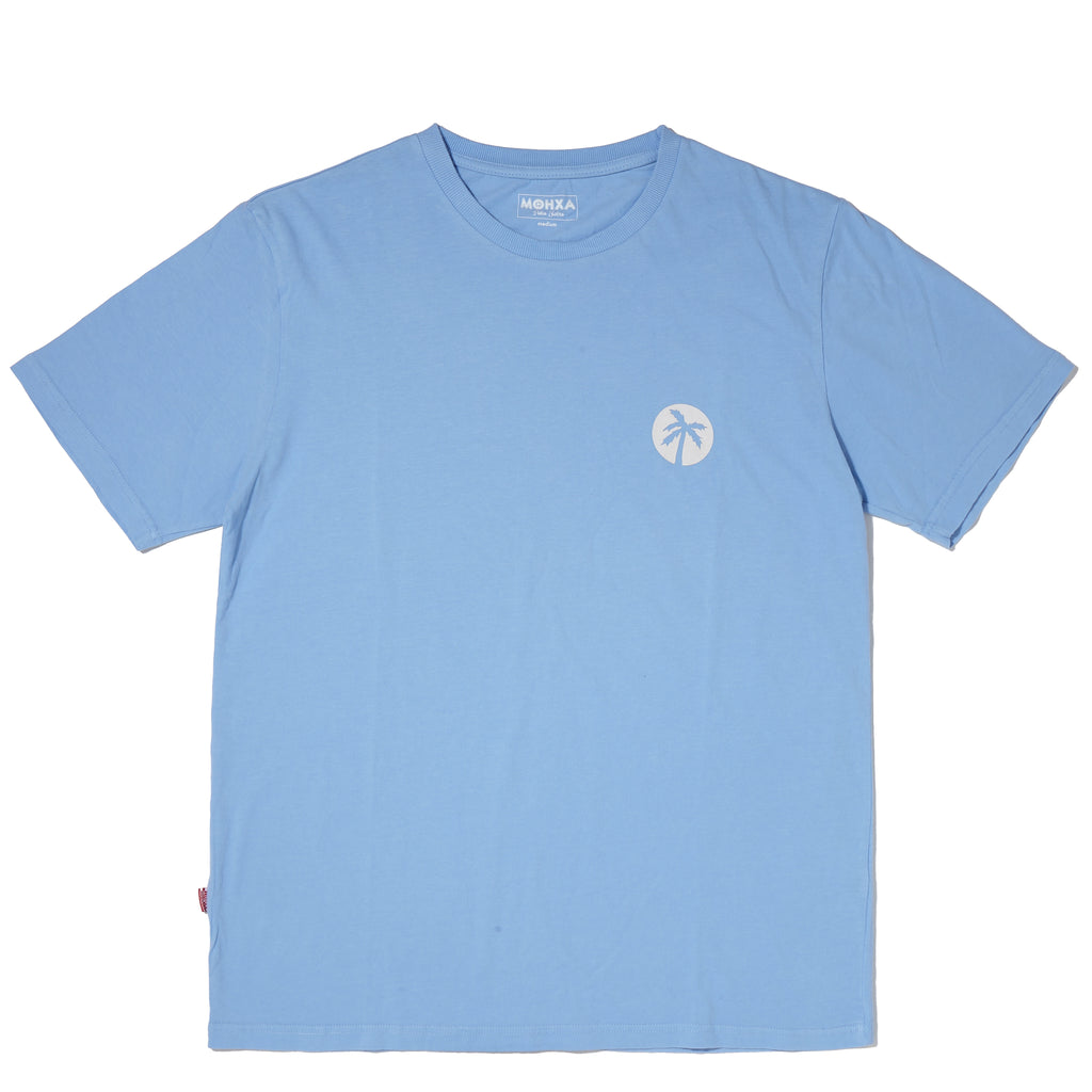 inverted palm logo tee /  placid blue