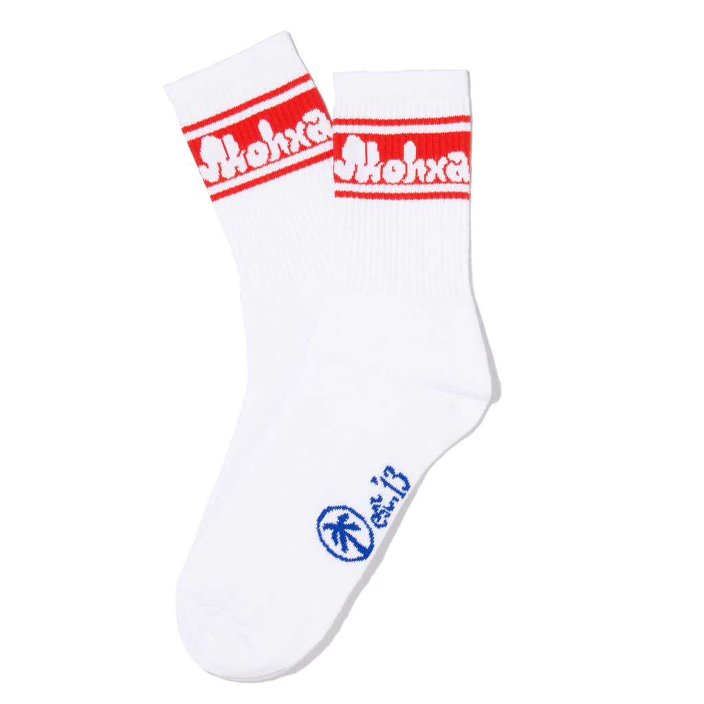est.13 stripe socks / white