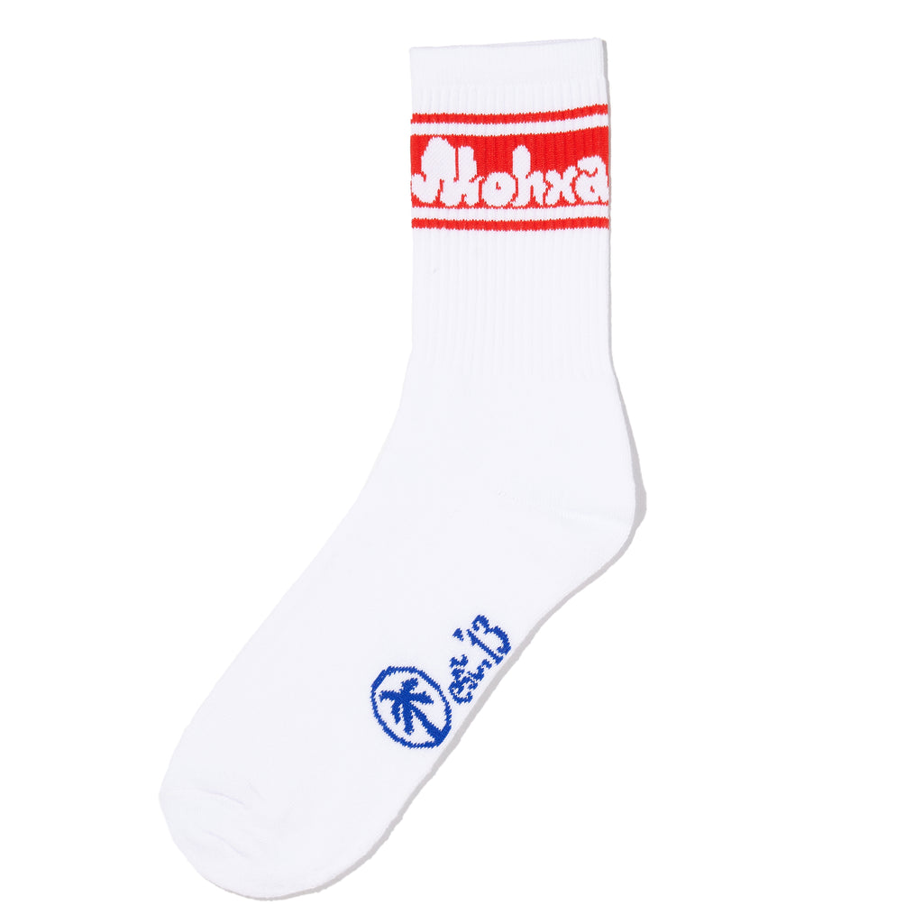 est.13 stripe socks / white