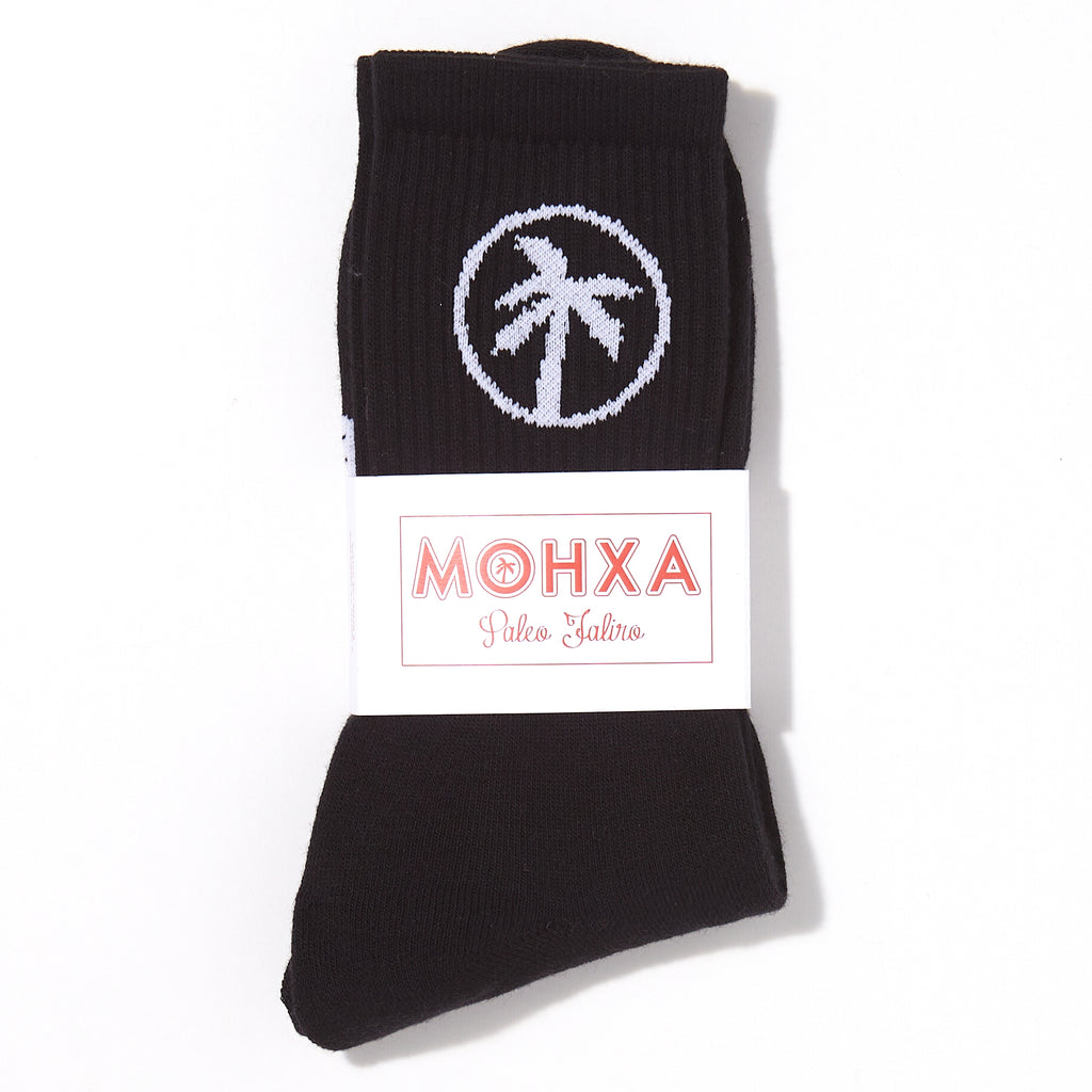palm socks / black and white