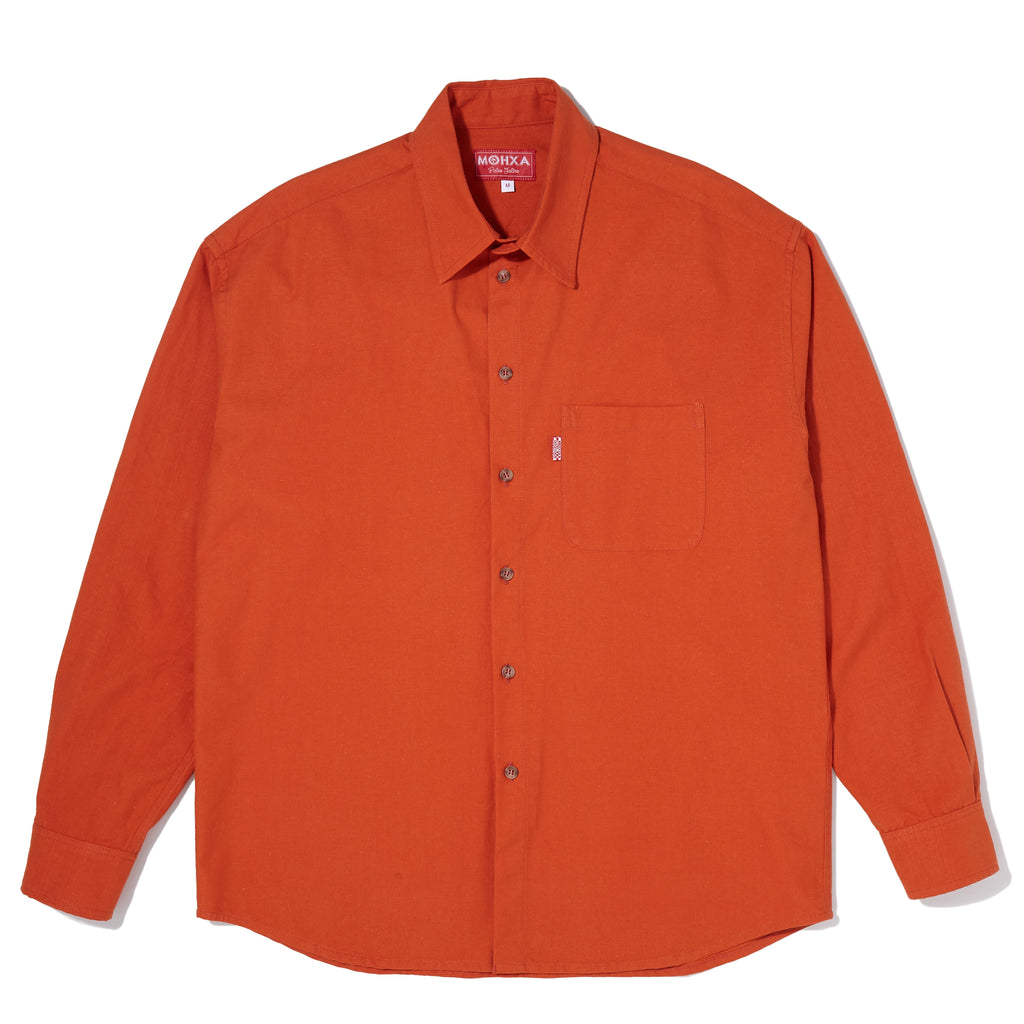 one pocket upcycled everyday shirt (blood orange)