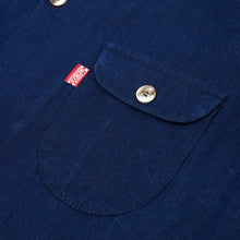 Load image into Gallery viewer, vintage denim multitasker lapel overshirt / indigo
