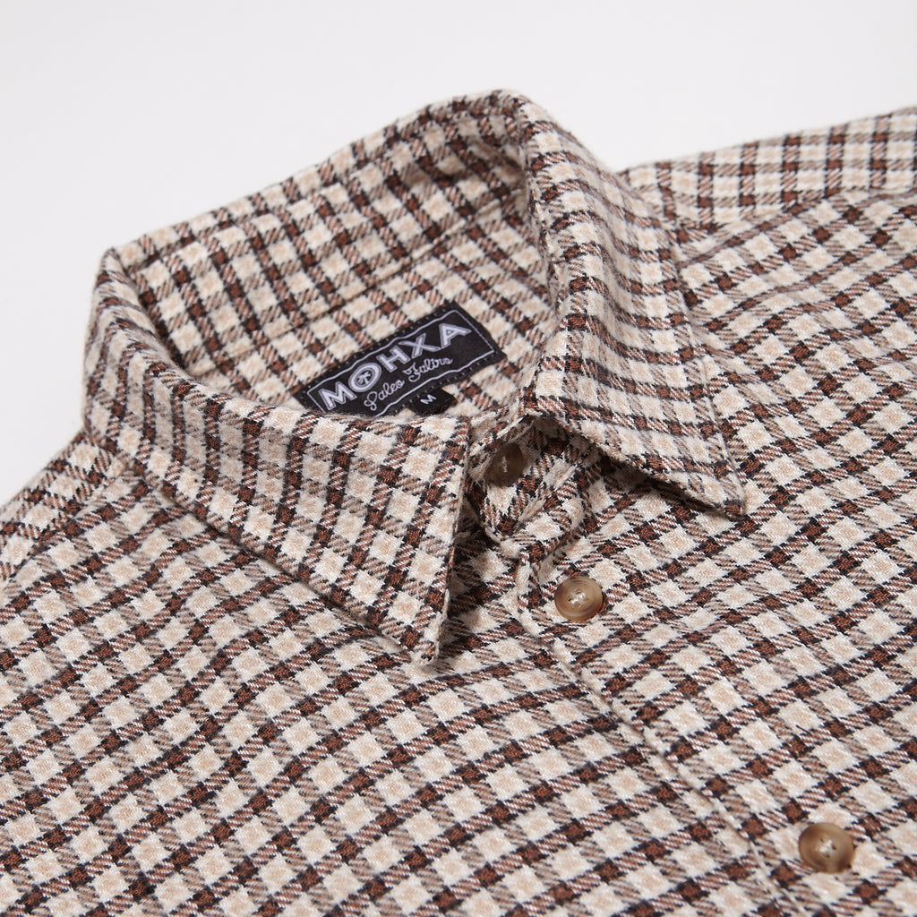 aspen upcycled everyday shirt / tan check