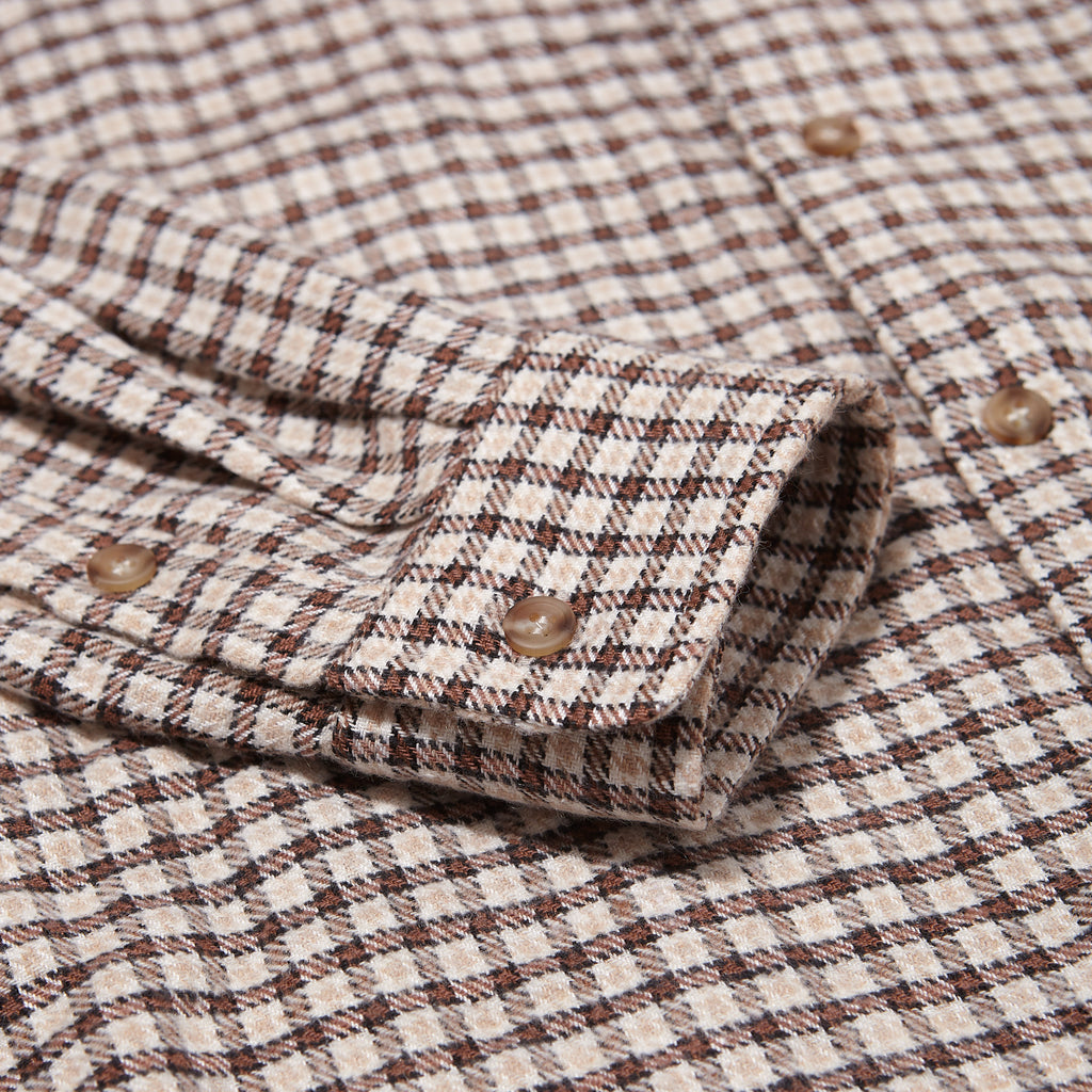 aspen upcycled everyday shirt / tan check
