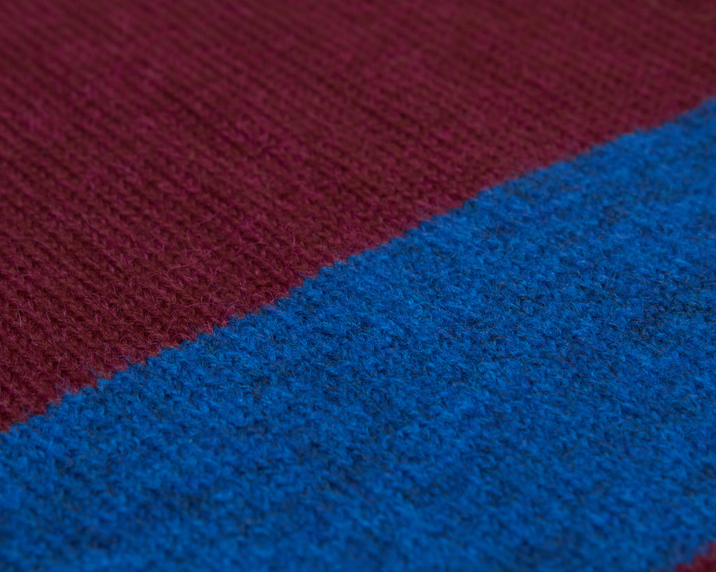 striped cardigan (blue / burgundy)