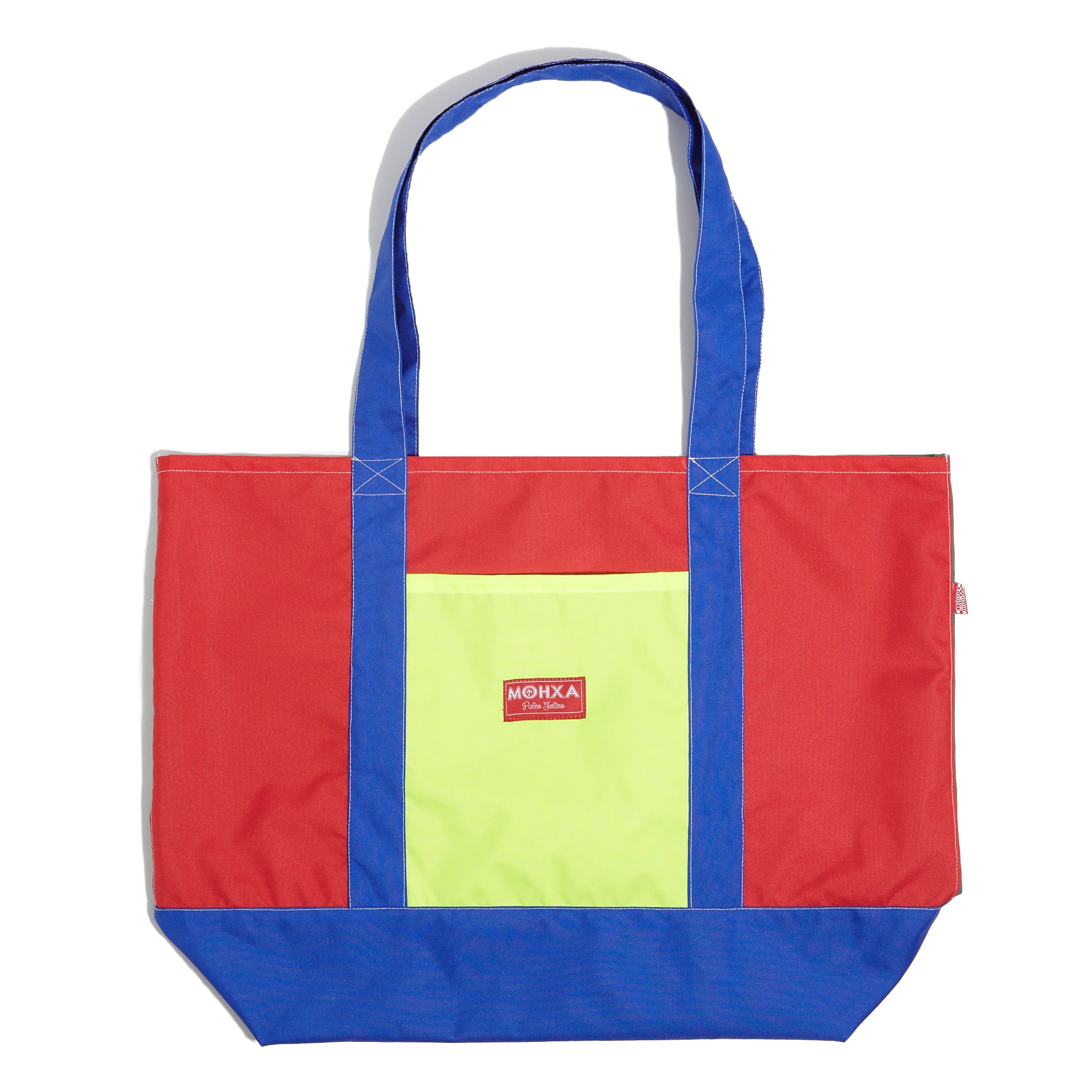 multicolor nylon day bay bag (red/blue/green)