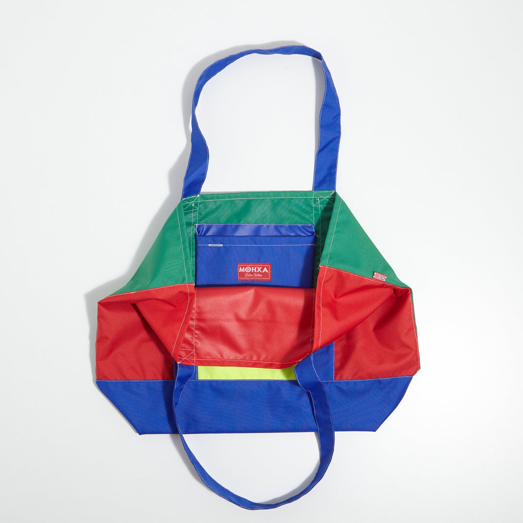 multicolor nylon day bay bag (red/blue/green)